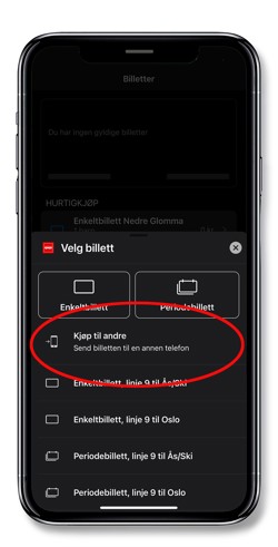 Kjøpe billett til andre